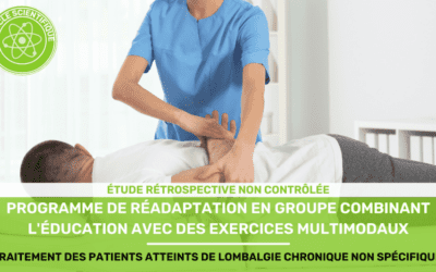 réadaptation en groupe combinant éducation et exercices multimodaux dans traitement des patients lombalgique chronique non spécifique article ssk kiné