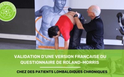 validation version francaise du questionnaire de rolland morris chez des patients lombalgiques chroniques